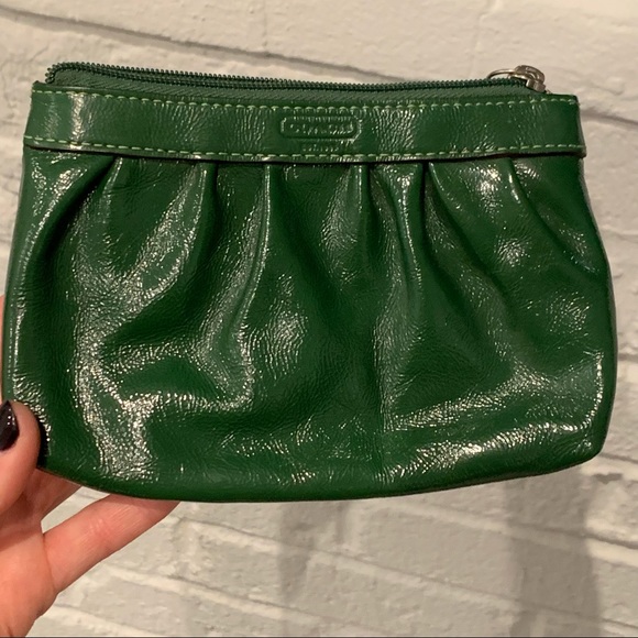 Coach Green Patent Leather Clutch Wristlet - Picture 6 of 12